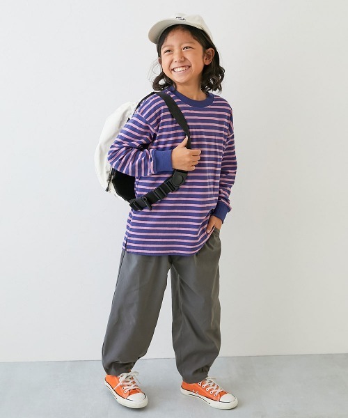 devirock（デビロック）の「よくばりストレッチ ツイル ルーズタックパンツ（チノパンツ・キッズ・ブラック/ダークオリーブ/パープル系/チャコール/ベージュ系/テラコッタ・100cm/110cm/120cm/130cm/140cm/150cm/160cm）」の8枚目の写真