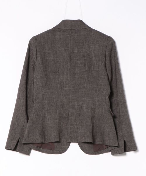 m.f.editorial（エムエフエディトリアル）の「【ストレッチ ウォッシャブル】m.f.エディトリアル レディース シャーク 1ボタンジャケット こげ茶(セットアップ可能)（スーツジャケット・レディース・ダークウッド・MEDIUM/LARGE/X-LARGE/S）」の9枚目の写真