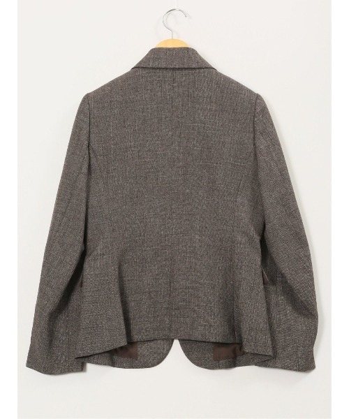 m.f.editorial（エムエフエディトリアル）の「【ストレッチ ウォッシャブル】m.f.エディトリアル レディース シャーク 1ボタンジャケット こげ茶(セットアップ可能)（スーツジャケット・レディース・ダークウッド・MEDIUM/LARGE/X-LARGE/S）」の4枚目の写真