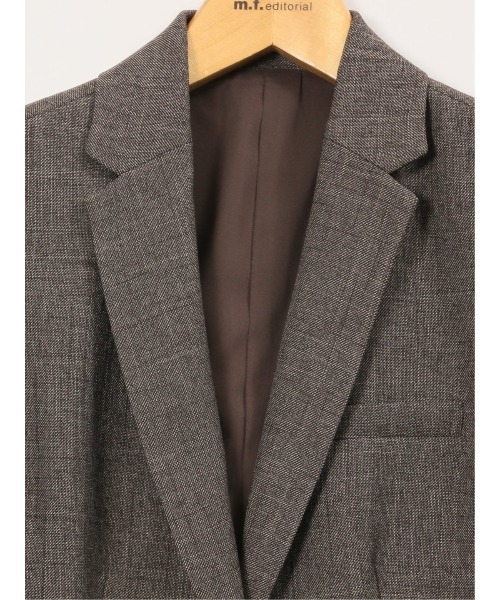 m.f.editorial（エムエフエディトリアル）の「【ストレッチ ウォッシャブル】m.f.エディトリアル レディース シャーク 1ボタンジャケット こげ茶(セットアップ可能)（スーツジャケット・レディース・ダークウッド・MEDIUM/LARGE/X-LARGE/S）」の3枚目の写真