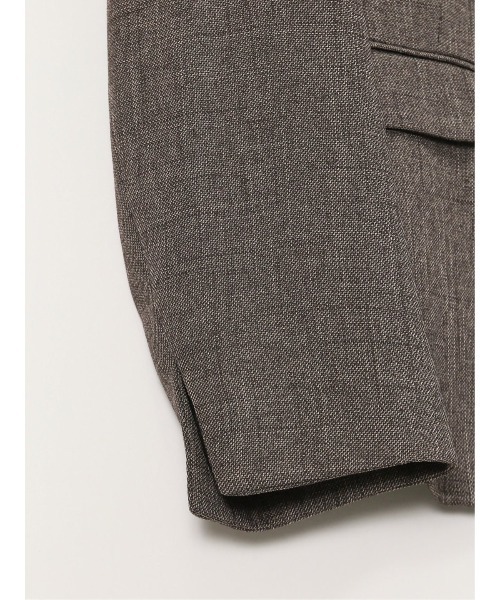 m.f.editorial（エムエフエディトリアル）の「【ストレッチ ウォッシャブル】m.f.エディトリアル レディース シャーク 1ボタンジャケット こげ茶(セットアップ可能)（スーツジャケット・レディース・ダークウッド・MEDIUM/LARGE/X-LARGE/S）」の2枚目の写真