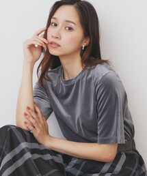 《andGIRL掲載》ベロアボクシーTシャツ【洗濯機洗い可】