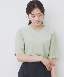 《andGIRL掲載》ベロアボクシーTシャツ【洗濯機洗い可】