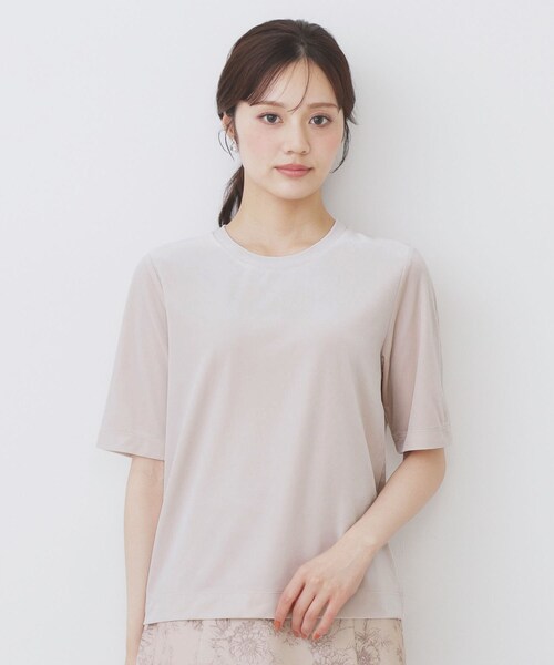 index(インデックス)の「《andGIRL掲載》ベロアボクシーTシャツ【洗濯機洗い可】(Tシャツ/カットソー・レディース・ライトグリーン/チャコールグレー/ダークグリーン/ナチュラル・42/40/38/36)」の21枚目の写真