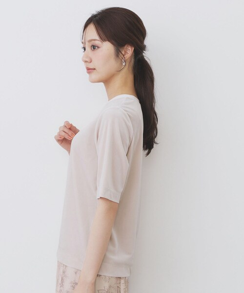 index(インデックス)の「《andGIRL掲載》ベロアボクシーTシャツ【洗濯機洗い可】(Tシャツ/カットソー・レディース・ライトグリーン/チャコールグレー/ダークグリーン/ナチュラル・42/40/38/36)」の22枚目の写真