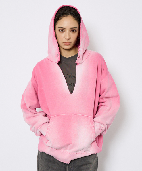 Johnbull(ジョンブル)の「【JOHNBULL/ジョンブル】ヴィンテージカラー スウェット/ プルオーバーパーカー /裏毛 フーディ /ユニセックス /ピグメントダイ加工(スウェット・メンズ・ブルー/ピンク/ブラウン/オレンジ・M/L)」の9枚目の写真