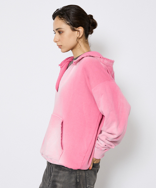 Johnbull(ジョンブル)の「【JOHNBULL/ジョンブル】ヴィンテージカラー スウェット/ プルオーバーパーカー /裏毛 フーディ /ユニセックス /ピグメントダイ加工(スウェット・メンズ・ブルー/ピンク/ブラウン/オレンジ・M/L)」の12枚目の写真