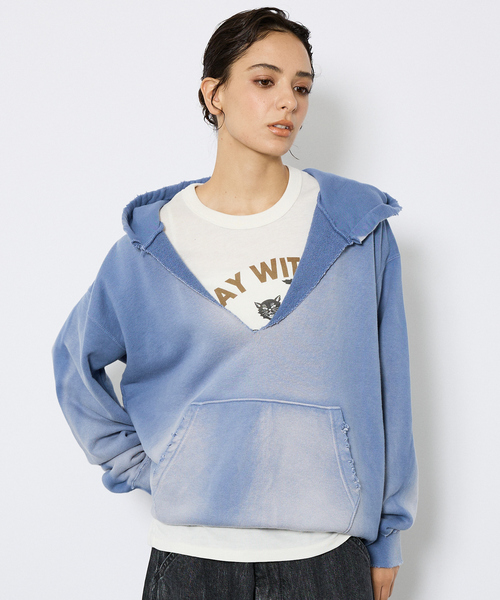 Johnbull(ジョンブル)の「【JOHNBULL/ジョンブル】ヴィンテージカラー スウェット/ プルオーバーパーカー /裏毛 フーディ /ユニセックス /ピグメントダイ加工(スウェット・メンズ・ブルー/ピンク/ブラウン/オレンジ・M/L)」の14枚目の写真