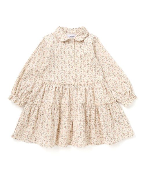 SLAP SLIP（スラップスリップ）の「【お揃い】チェック花柄コーデュロイワンピース+ニットベスト2点セット(80~130cm)（ワンピース・キッズ・ホワイト系その他2/ブラック系その他・110cm/90cm/80ｃｍ/100cm/120cm/130cm）」の5枚目の写真