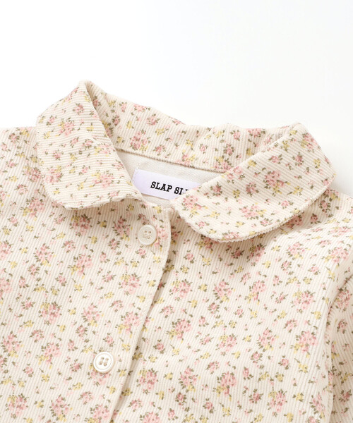 SLAP SLIP（スラップスリップ）の「【お揃い】チェック花柄コーデュロイワンピース+ニットベスト2点セット(80~130cm)（ワンピース・キッズ・ホワイト系その他2/ブラック系その他・110cm/90cm/80ｃｍ/100cm/120cm/130cm）」の8枚目の写真