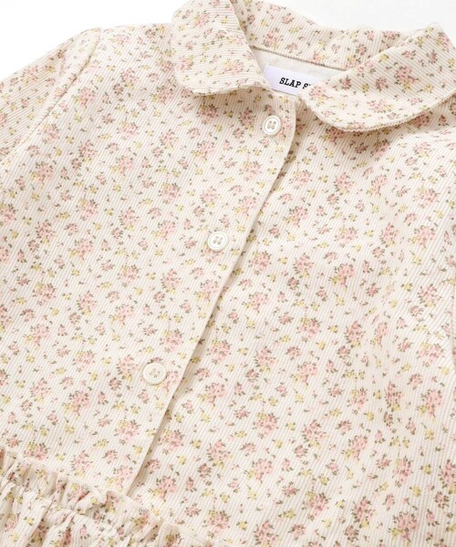 SLAP SLIP（スラップスリップ）の「【お揃い】チェック花柄コーデュロイワンピース+ニットベスト2点セット(80~130cm)（ワンピース・キッズ・ホワイト系その他2/ブラック系その他・110cm/90cm/80ｃｍ/100cm/120cm/130cm）」の9枚目の写真