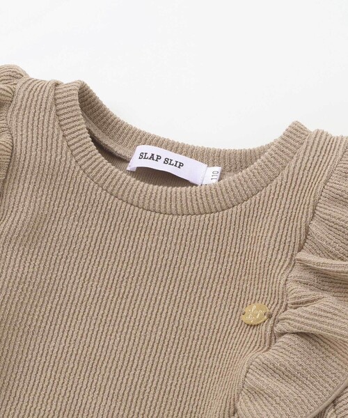 SLAP SLIP（スラップスリップ）の「【お揃い】チェック花柄コーデュロイワンピース+ニットベスト2点セット(80~130cm)（ワンピース・キッズ・ホワイト系その他2/ブラック系その他・110cm/90cm/80ｃｍ/100cm/120cm/130cm）」の16枚目の写真