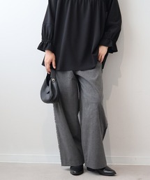 MB mint breeze（エムビーミントブリーズ）の「【L～5L 大きいサイズ】グレンチェックサイドフリンジワイドパンツ（その他パンツ）」