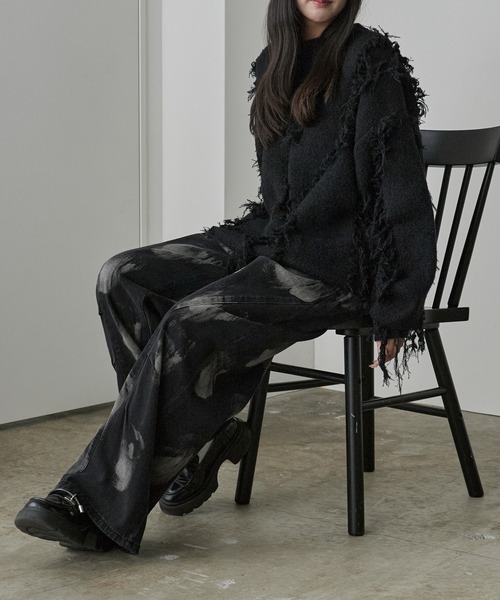 Theater code(シアターコード)の「Fringe Design Knit/フリンジデザインニットメンズ(ニット/セーター・レディース・ブラック/ホワイト/グレー・M/L)」の10枚目の写真