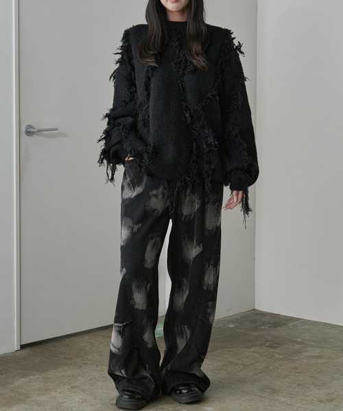 セール】Fringe Design Knit/フリンジデザインニット（ニット/セーター