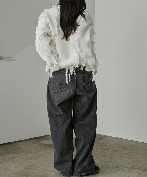 Theater code(シアターコード)の「Fringe Design Knit/フリンジデザインニットメンズ(ニット/セーター・レディース・ブラック/ホワイト/グレー・M/L)」の8枚目の写真