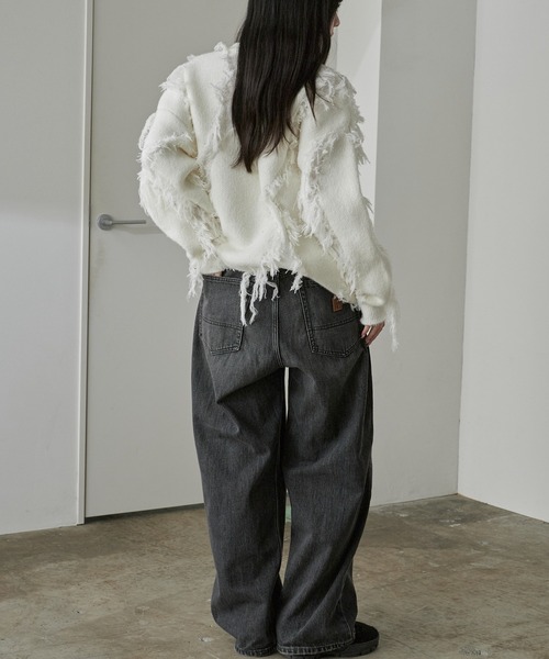 Theater code(シアターコード)の「Fringe Design Knit/フリンジデザインニットメンズ(ニット/セーター・レディース・ブラック/ホワイト/グレー・M/L)」の9枚目の写真
