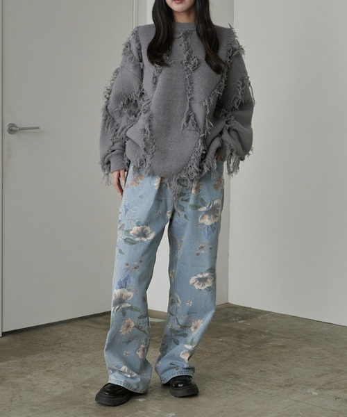 Theater code(シアターコード)の「Fringe Design Knit/フリンジデザインニットメンズ(ニット/セーター・レディース・ブラック/ホワイト/グレー・M/L)」の22枚目の写真