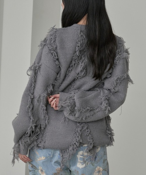 Theater code(シアターコード)の「Fringe Design Knit/フリンジデザインニットメンズ(ニット/セーター・レディース・ブラック/ホワイト/グレー・M/L)」の20枚目の写真
