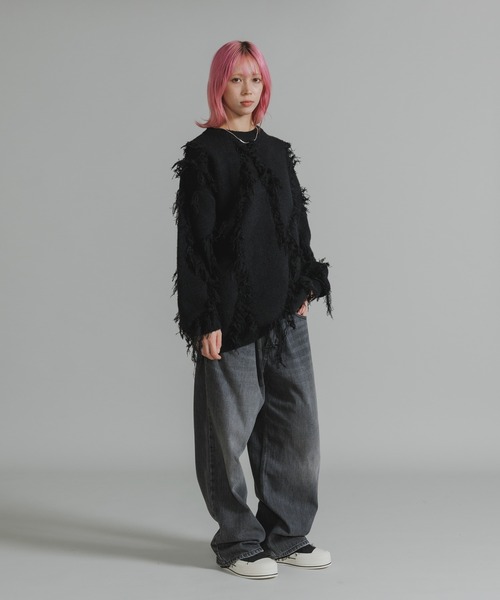 セール】Fringe Design Knit/フリンジデザインニット（ニット/セーター