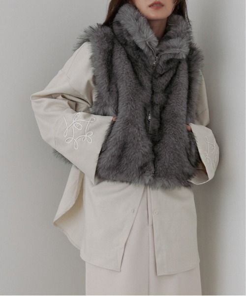 コード刺しゅうワイドカフスオーバーシャツ（シャツ/ブラウス）｜Bab