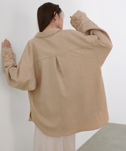コード刺しゅうワイドカフスオーバーシャツ(シャツ/ブラウス)|Bab コード刺しゅうワイドカフスオーバーシャツ(シャツ/ブラウス)|Bab