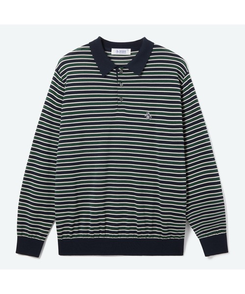 penguin BY MUNSINGWEAR(ペンギン バイ マンシングウェア)の「SADDLE SHOULDER POLO SWEATER ニットポロシャツ ゴルフウェア(ニット/セーター・メンズ・ブラック×レッド/ネイビー系・M/L/XL)」の1枚目の写真