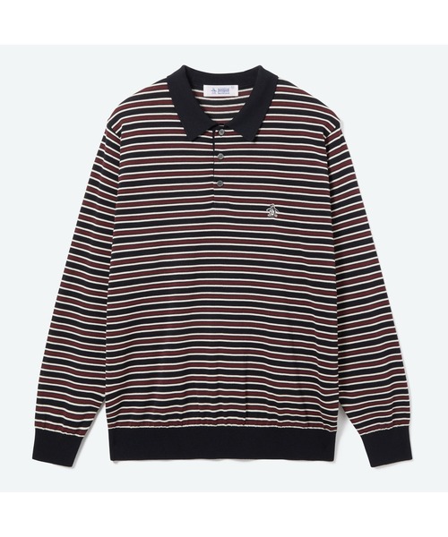 penguin BY MUNSINGWEAR(ペンギン バイ マンシングウェア)の「SADDLE SHOULDER POLO SWEATER ニットポロシャツ ゴルフウェア(ニット/セーター・メンズ・ブラック×レッド/ネイビー系・M/L/XL)」の2枚目の写真