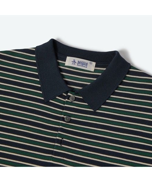 SADDLE SHOULDER POLO SWEATER(BORDER)（ニット/セーター）｜Penguin