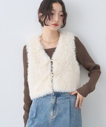 earth music&ecology | フェイクファーショートジレ(ベスト)