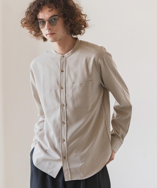 ms6251- 日本製バンドカラーシャツ(HLCM0225)（シャツ/ブラウス