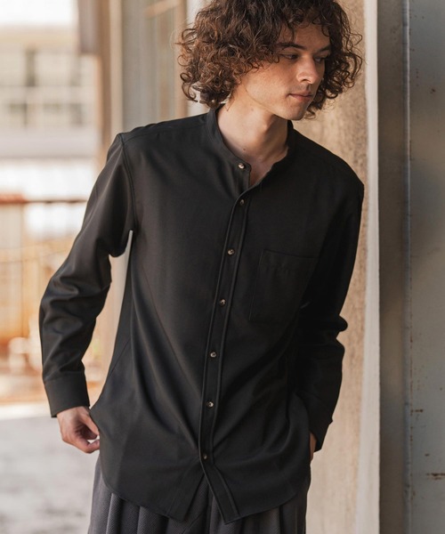 ms6251- 日本製バンドカラーシャツ(HLCM0225)（シャツ/ブラウス