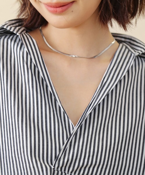 ONEP STAR(ワンピスター)の「ストライプロングシャツワンピース(シャツ/ブラウス・レディース・ブルー/ライトブルー/ブラック・FREE)」の19枚目の写真