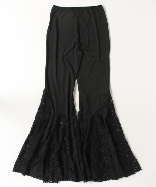 .KOM（ドットコム）の「『.KOM/ドットケーオーエム』シースルーフレアパンツ【Y】【CN】（その他パンツ・レディース・ブラック・S）」の2枚目の写真