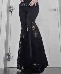 .KOM（ドットコム）の「『.KOM/ドットケーオーエム』シースルーフレアパンツ【Y】【CN】（その他パンツ）」