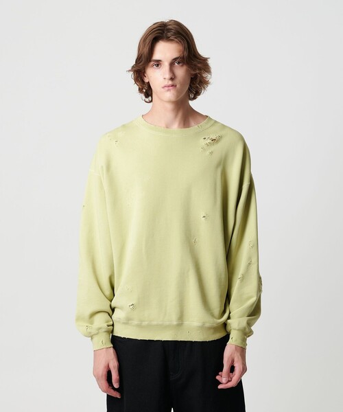 セール】フレンチテリー ディストレスト クルーネック（スウェット