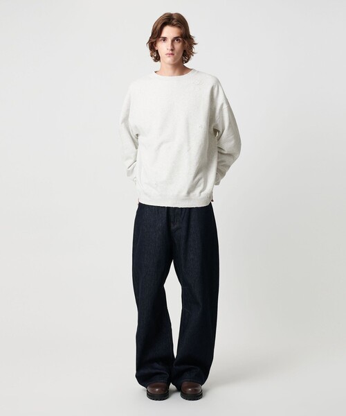 セール】フレンチテリー ディストレスト クルーネック（スウェット