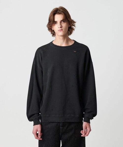 セール】フレンチテリー ディストレスト クルーネック（スウェット