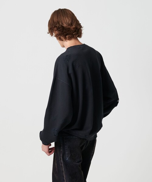 MONKEY TIME（モンキータイム）の「フレンチテリー ディストレスト クルーネック（スウェット・メンズ・ブラック/ライトグレー/ライム・L/M/S/XL）」の19枚目の写真