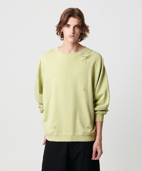 セール】フレンチテリー ディストレスト クルーネック（スウェット