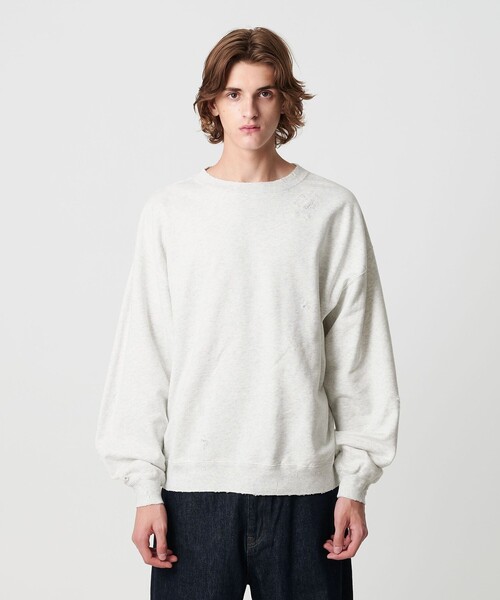 セール】フレンチテリー ディストレスト クルーネック（スウェット