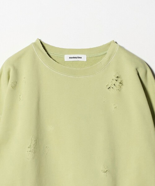 MONKEY TIME（モンキータイム）の「フレンチテリー ディストレスト クルーネック（スウェット・メンズ・ブラック/ライトグレー/ライム・L/M/S/XL）」の11枚目の写真