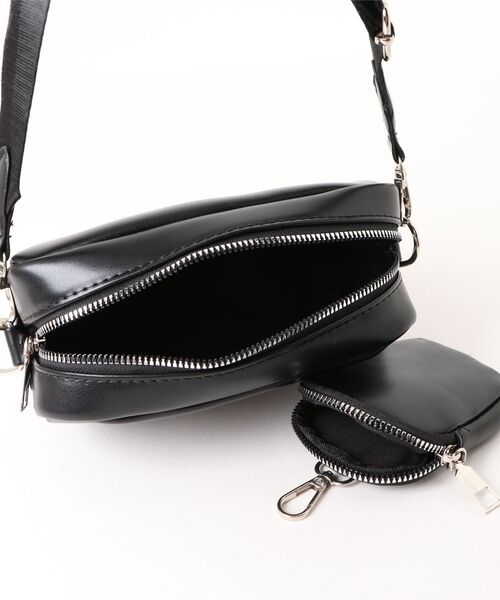 Burner(バーナー)の「【OKUOKU 0909】ミニポーチ付き ショルダーバッグ oku-bag-8-22【RBTS】(ショルダーバッグ・レディース・ブラック・FREE)」の4枚目の写真