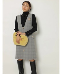 フロント釦ミニジャンスカ JUSGLITTY ジャンスカ ジャスグリッティー JUSGLITTY フロント釦ミニジャンスカ （黒