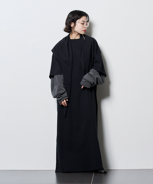 CITYSHOP（シティーショップ）の「COMBINATION LONG Tシャツ（Tシャツ/カットソー・レディース・グレー/オレンジ・FREE）」の12枚目の写真