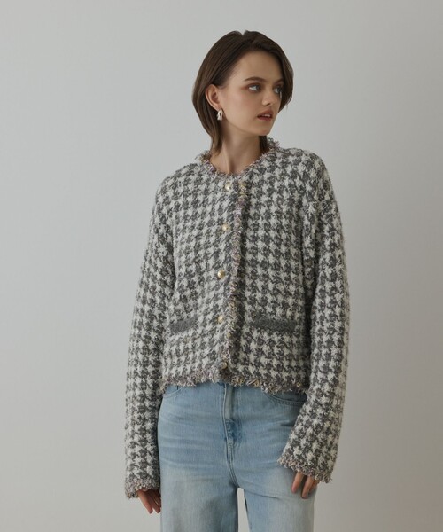 美品 25AW✨Diagram ダイアグラム ツイードニットショートカーディガン ツイードニットショートカーディガン（カーディガン/ボレロ）｜Diagram