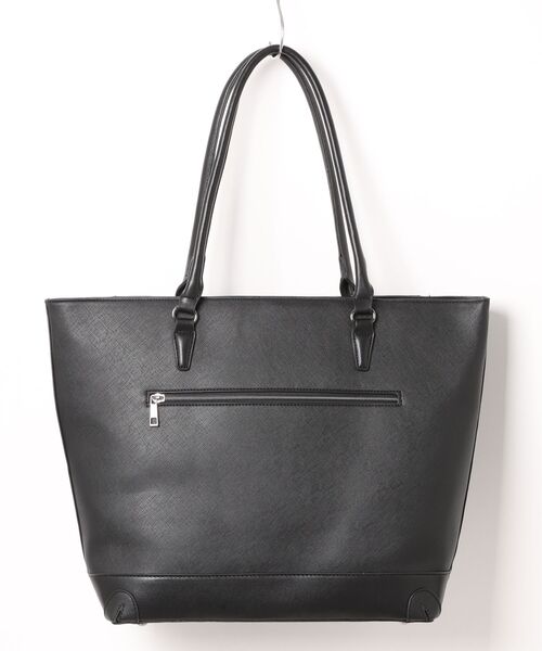 m.f.editorial（エムエフエディトリアル）の「【A4対応】m.f.エディトリアル メンズ サフィアーノ型押し トートバッグ（トートバッグ・メンズ・ブラック/グレー系その他2・FREE）」の3枚目の写真