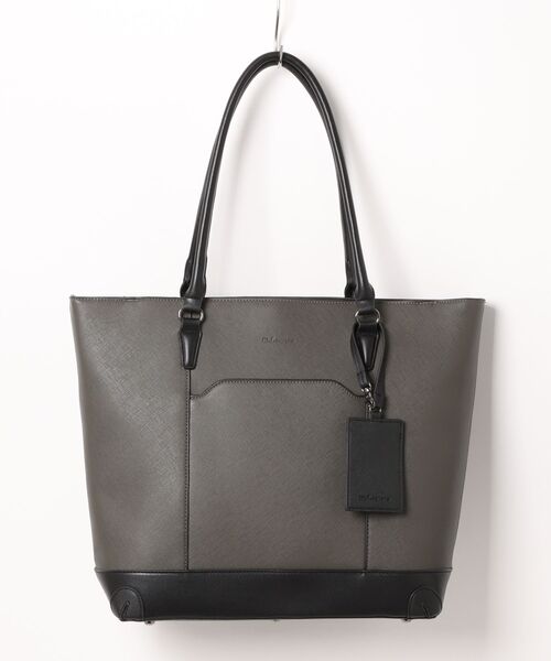 m.f.editorial（エムエフエディトリアル）の「【A4対応】m.f.エディトリアル メンズ サフィアーノ型押し トートバッグ（トートバッグ・メンズ・ブラック/グレー系その他2・FREE）」の20枚目の写真