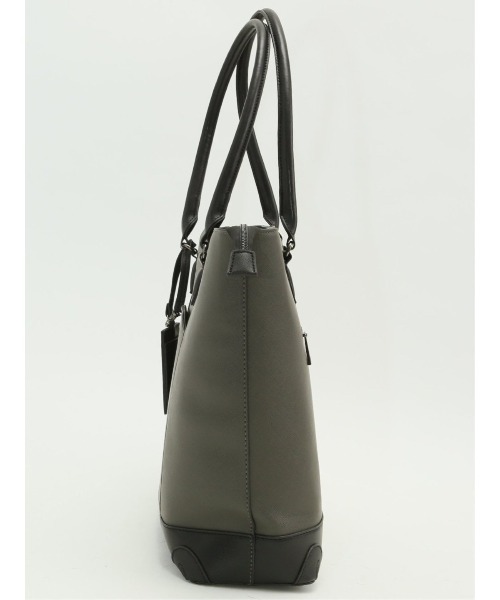 m.f.editorial（エムエフエディトリアル）の「【A4対応】m.f.エディトリアル メンズ サフィアーノ型押し トートバッグ（トートバッグ・メンズ・ブラック/グレー系その他2・FREE）」の21枚目の写真