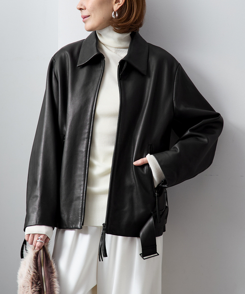 レザージップブルゾン（ライダースジャケット）｜VERMEIL par iena